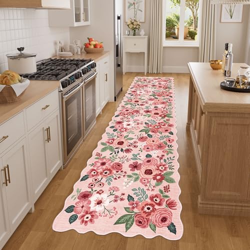 2x8 Washable Runner Rug (Pink (Big) / 2' x 8' (Rectangular))