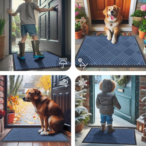 Front Door Mat Outside Entrance (Blue / 47" X 32")