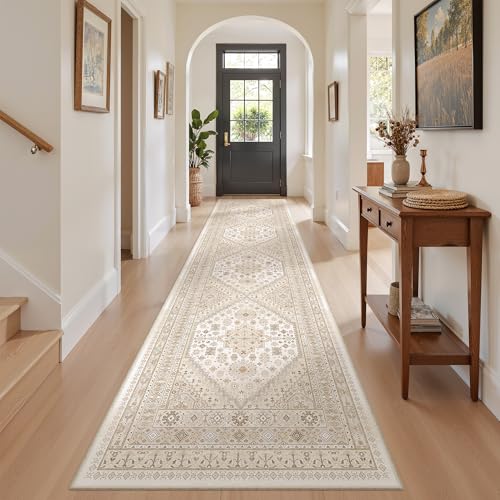 2'6 x 10' Runner Rug Non Slip (Cream/Beige / 2'6" x 10' (Runner))