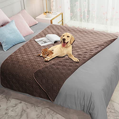 Waterproof Blanket Reversible Dog Bed Cover Pet Blanket for Furniture Bed Couch Sofa (52x82 Inch (Pack of 1) / Chocolate)