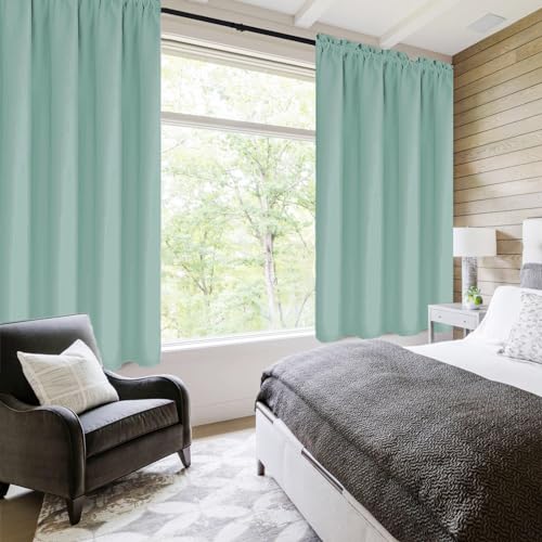 Blackout Curtains for Bedroom 42 x 54 Inch Long Sage Green 2 Panels (Sage Green / 42"W x 54"L (Pack of 2))