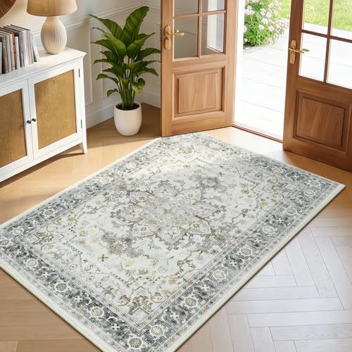 3x5 Taupe Grey Rugs for Bedroom Living Room (Sunflower Grey/Taupe / 3' x 5' (Rectangular))