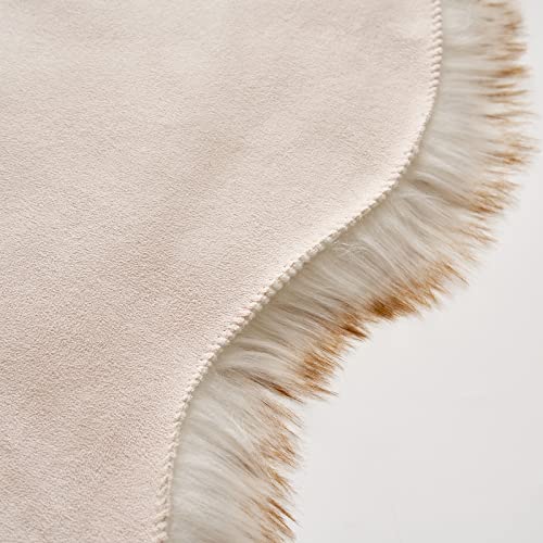 Fluffy Area Rug 3'x5' Large Faux Fur Sheepskin Rug FrostedTips Brown (3' x 5' (Sheepskin) / Frosted Tips Brown)