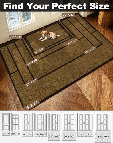 Super Absorbent Front Door Mat (Brown / 1'8" x 2'8" (Rectangular))
