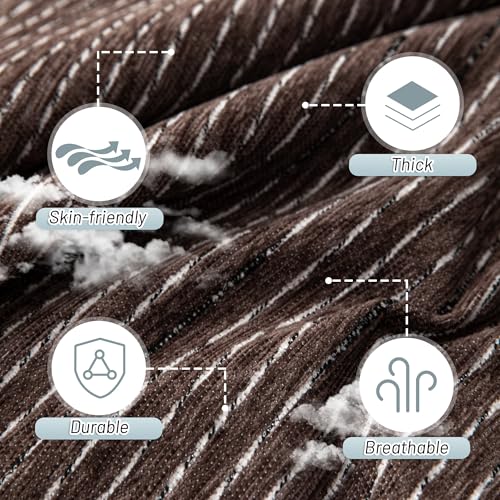 Couch Covers for 2 Cushion Couch Sofa (71" x 118" / 9# Lines Deep Chocolate)