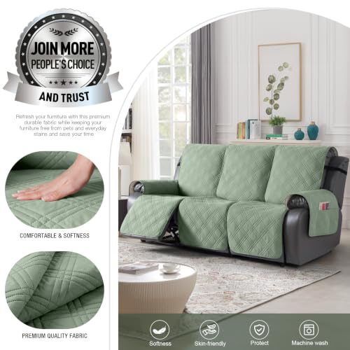 100% Waterproof Recliner Sofa Cover (Sage Green / 3 Seater Standard)