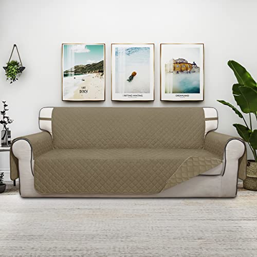 Double Protection 100% Waterproof Sofa Covers for Living Room (Beige/Beige / Sofa Large)