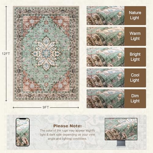 9x12 Area Rugs Living Room (Brown Green / 9' x 12' (Rectangular))