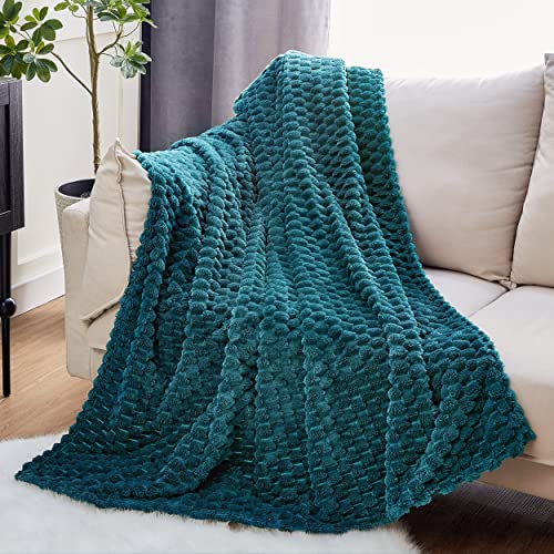 Turtle Shell Throw Blanket Teal for Couch Gentle Soft Fleece (Teal / Throw)