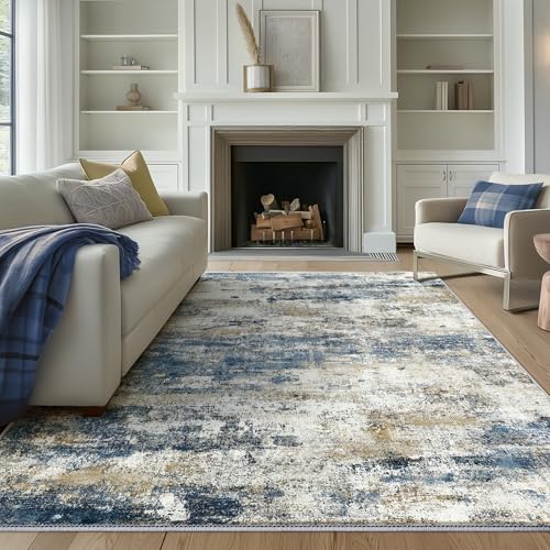 5x7 Area Rugs for Bedroom (Navy Beige / 5' x 7' (Rectangular))