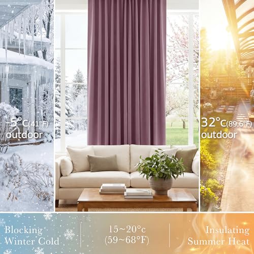 Window Curtains (Dusty Rose / 42"W x 45"L (Pack of 2))