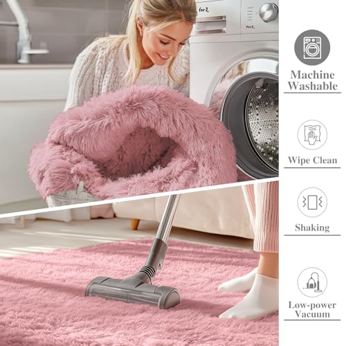 5x7 Machine Washable Large Area Rugs for Living Room (5x7 Ft / Pale Pink)