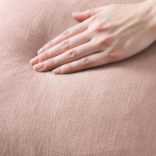 Boho Linen Fringe Decorative Throw Pillow Covers Pink 20x20 (20" x 20" (Pack of 2) / Pink)