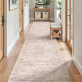 2x10 Runner Rug Non Slip (Pink/Ivory / 2' x 10' (Runner))
