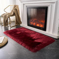 Ultra Soft Fluffy Shaggy Area Rug Faux Fur Rug Chair Cover Seat Pad Fuzzy Area Rug for Bedroom Floor Sofa Living Room (Burgundy / 2' x 4' (Rectangular))