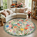 Round Area Rug Living Room (Green / 6' (Round))