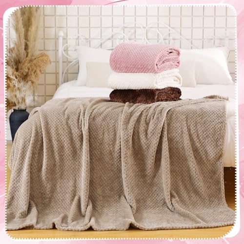 4 Pcs Fleece Throw Blanket (Graceful Color)