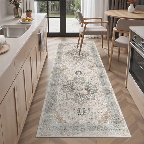 Washable Runner Rug 2x6 Runners for Hallways Soft (Light Taupe Brown / 2' x 6' (Runner))