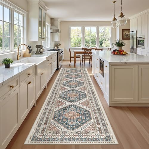Hallway Runner Rug 2'6''x12' Kitchen Runners Vintage (Navy Blue / 2'6" x 12' (Runner))