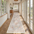 Hallway Runner Rug 2x12 Extra Long Washable Runner (Orange / 2' x 12' (Runner))