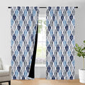 Moroccan 100% Blackout Curtains Bedroom Blue Grey 50x96 2 Panels (Rod Pocket | Blue and Grey / 50"W x 96"L (Pack of 2))