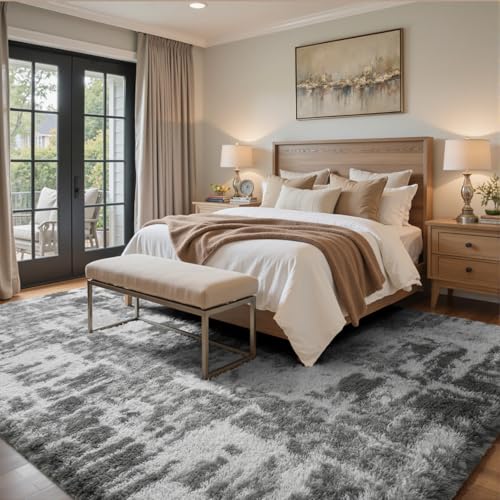 8x10 Ft Extra Large Shag Rugs for Living Room (Fd Grey 5sm12 / 8' X 10' (Rectangular))