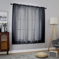 Black Sheer Window Curtain Panels 54 Inch 2 Panels (Black / 42"W x 54"L (Pack of 2))