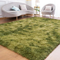 Fluffy Rug for Bedroom Living Room (5' x 7' / Green)