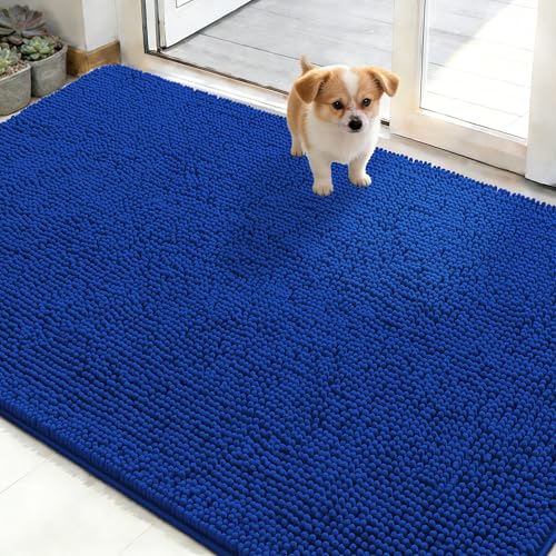 Dog Door Mat for Muddy Paws 50x30 (Royal Blue / 50" X 30")