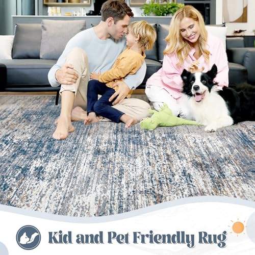 9x12 Area Rug for Living Room (Blue White / 9' x 12' (Rectangular))