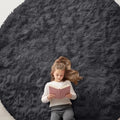 Black Round Rugs for Bedroom (9 Ft Round / Black)