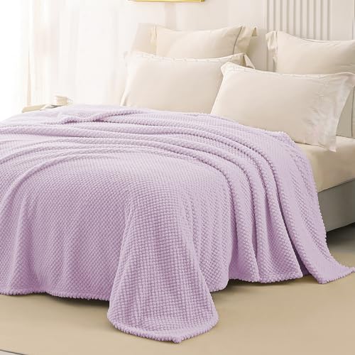 Soft Fleece Twin Size Bed Blanket (Lilac / Twin(60x80 In))