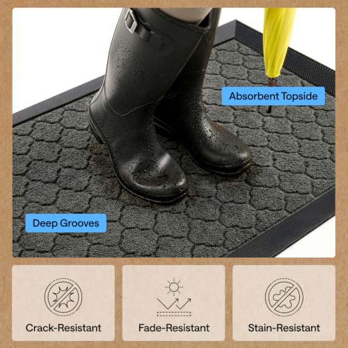 WeatherMAX Door Mat (Gray Quatrefoil / 47" x 35")
