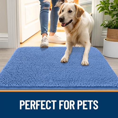 Dog Door Mat for Muddy Paws 24x16 (Cornflower Blue / 24" X 16")