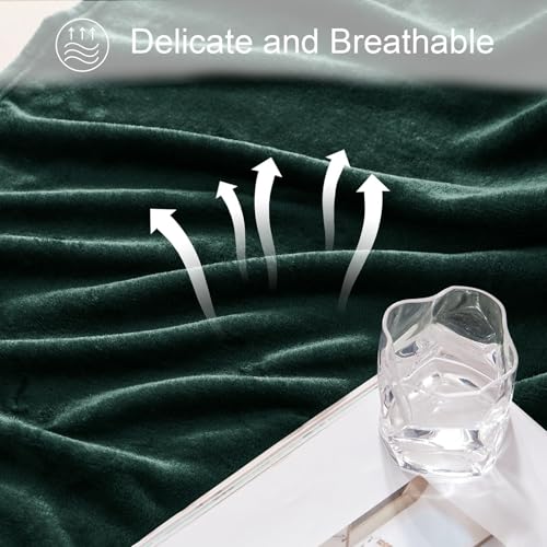 Soft Fleece Blanket Twin Size for Bed (Forest Green / Twin (60" x 80"))