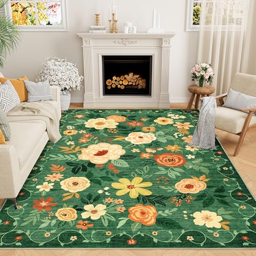 6x9 Area Rugs (Dark Green / 6' x 9' (Rectangular))