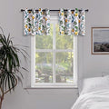 White Kitchen Room Darkening Valances 24 Inch Length Vintage Botanical Floral Hummingbird Thermal Insulated Grommet Small Window Curtains for Track Laundry Kitchen (White / 52"W x 24"L (Pack of 2))