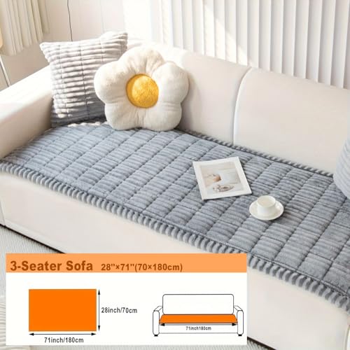 Couch Cover for Dogs Washable Non (Light Gray / 27.6X70.9)