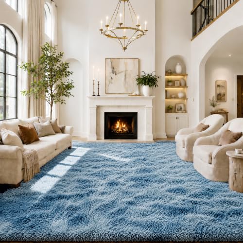 8x10 Area Rugs for Living Room (Dark Blue Tie-dyed / 8' x 10' (Rectangular))