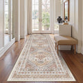 3x12 Long Runner Rugs for Hallway Vintage Washable Rug (Orange / 3' x 12' (Runner))