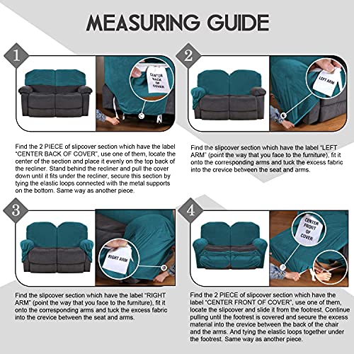 Reclining Love Seat Slipcover (Deep Teel)