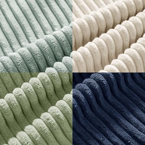 Soft Corduroy Decorative Throw Pillow Covers Muted Teal 18x18 (18" x 18" (Pack of 4) / Muted Teal)