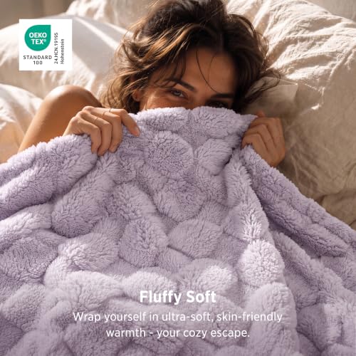 Checkered Soft Cozy Twin XL Blanket for Bed (04 Lavender Fog / Twin XL (66" X 90"))