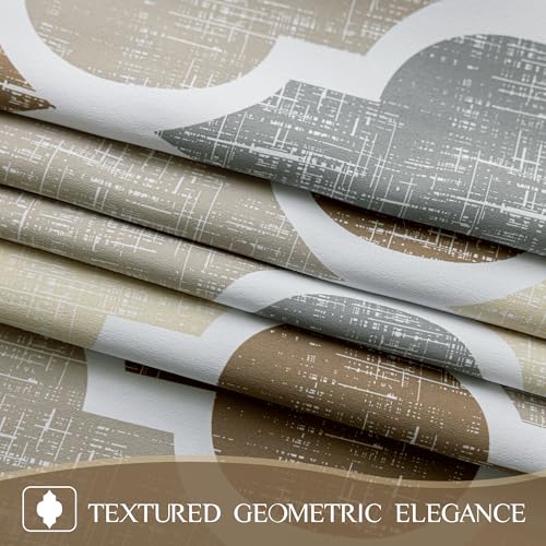 Moroccan 100% Blackout Curtains Bedroom Brown Grey 50x63 2 Panels (Grommet | Brown and Grey / 50"W x 63"L (Pack of 2))