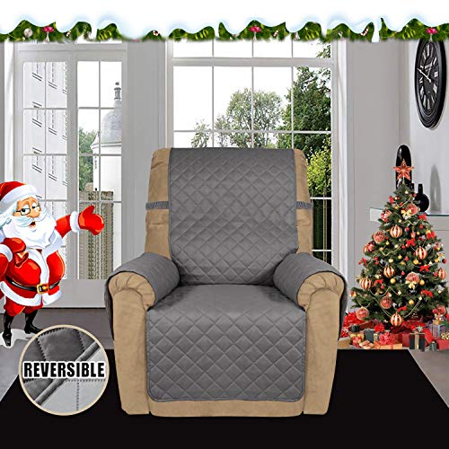 Reversible Couch Cover (Gray/Light Gray / Small Recliner)