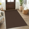 Rugs for Entryway 3x5 ft Washable Area Rug Non Slip Rubber Backed Entry Rug Woven Indoor Door Mat Cotton Kitchen Rugs Floor Carpet for Entryway (Brown/Dark Brown / 3' x 5' (Rectangular))