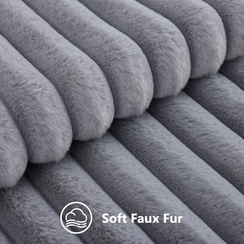 Fall Faux Fur Throw Pillow Covers 18x18 Set of 2 Grey (Grey / 18" x 18" (Pack of 2))