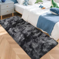 Tie Dyed Runner Rug for Bedroom Black Grey 2x5ft Fluffy Area Rug Bedside Runner Rug for Kids Room Boys Teens Nursery Baby Living Room Dorm Home Decor Carpets (Tie-dyed Black Grey / 2' x 5' (Runner))