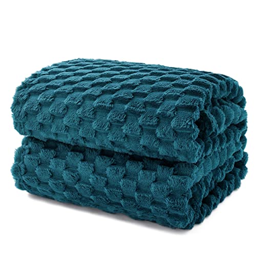 Teal Soft Fleece King Blanket Cozy Throw for Bed (Teal / King)