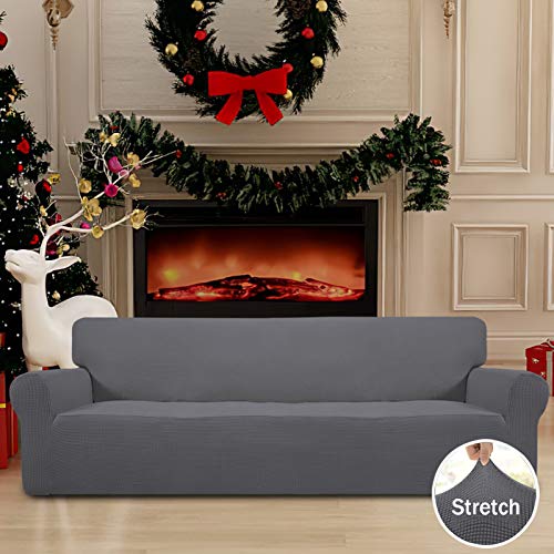Stretch 4 Seater Oversized Sofa Couch Cover Gray (XX-Large Sofa / Grey)